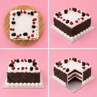 Square Chocolate Berry Cake