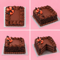 Square Creamycurl Choco Cake