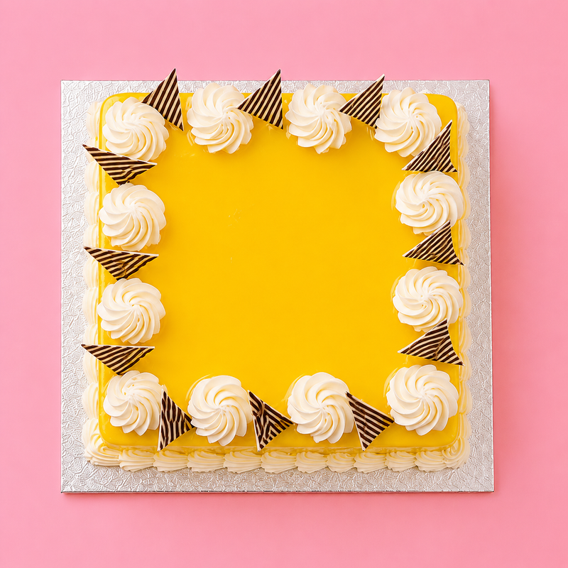 Square Mango Swirl Cake