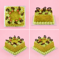 Square Pistachio Delight Cake