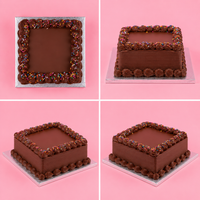 Square Chocolate Sprinkles Cake