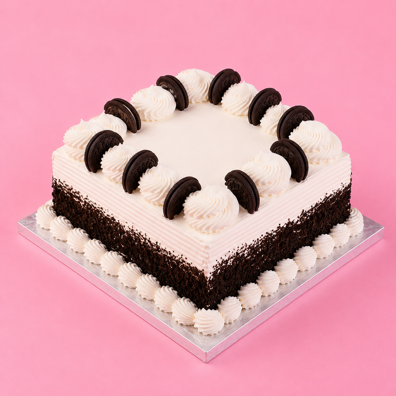 Square Cookies & Cream Escape Cake