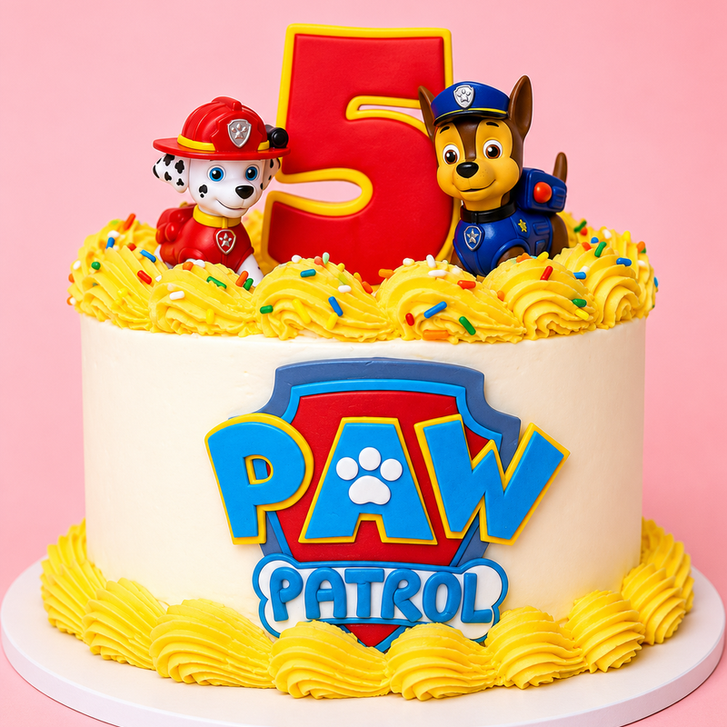 Paw Patrol Number 5 Cake