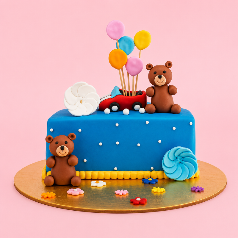 Teddy Car Adventure Cake