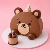 Cute Bear Face Cake