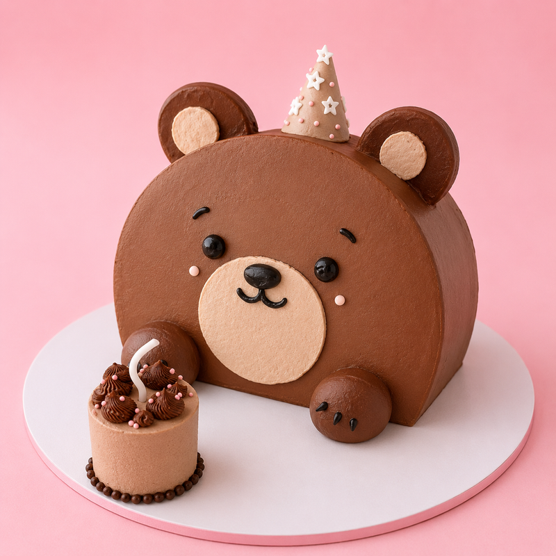 Cute Bear Face Cake