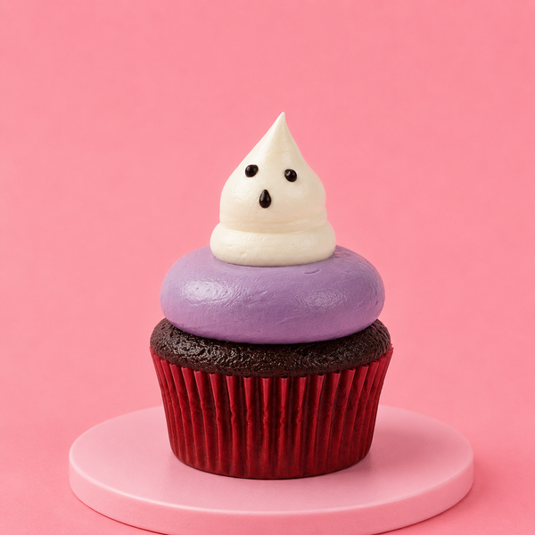 Halloween Purple Ghost Cupcakes