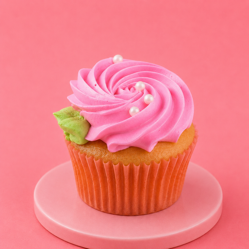 Pink Frosting Cupcakes