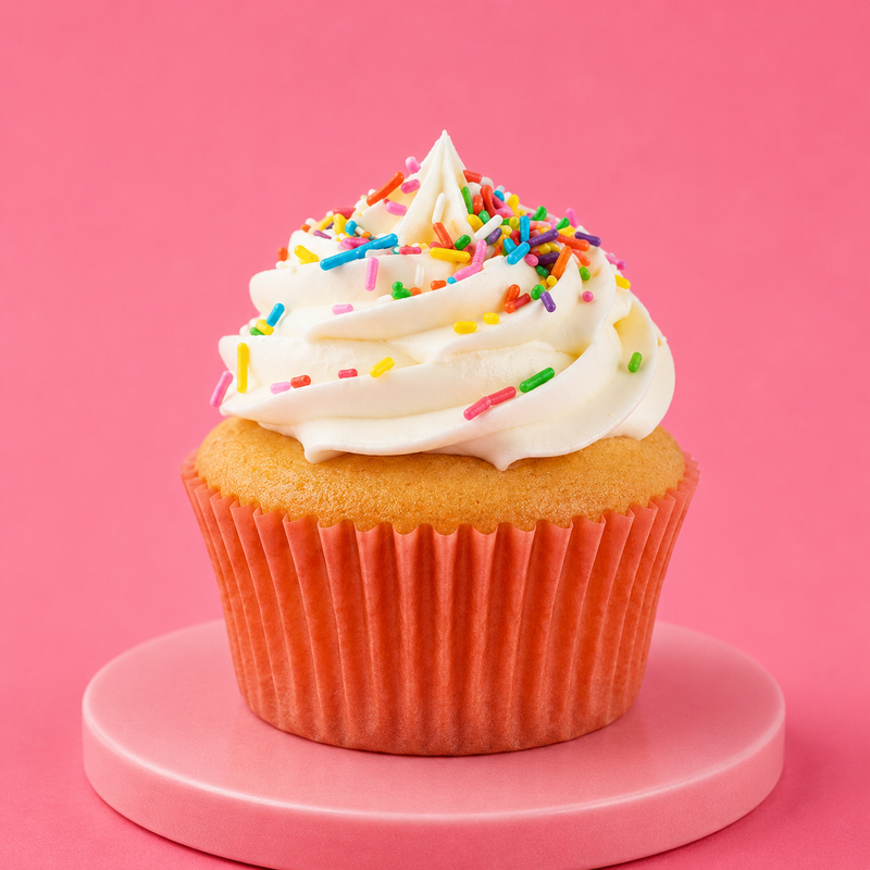 Rainbow Sprinkled Cupcakes