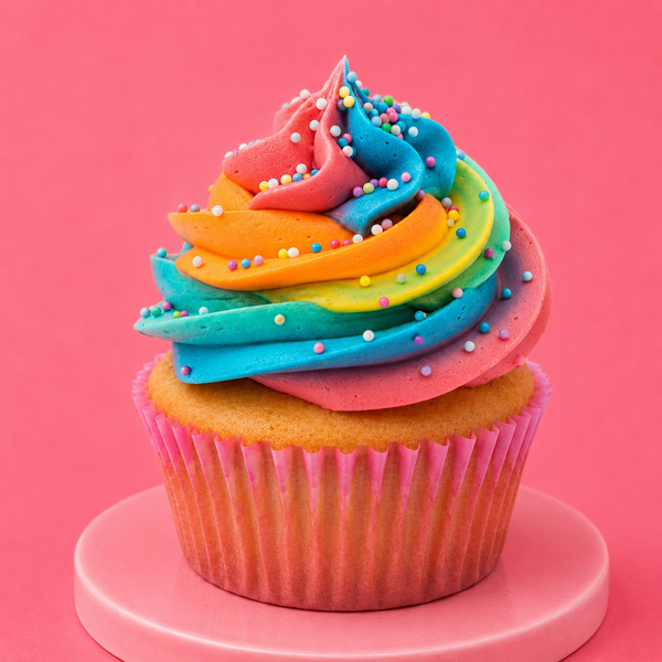 Rainbow Vanilla Cupcakes