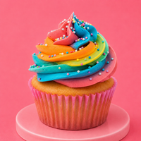 Rainbow Vanilla Cupcakes