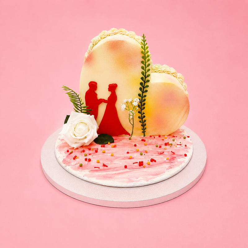 Forever Together Heart Cake
