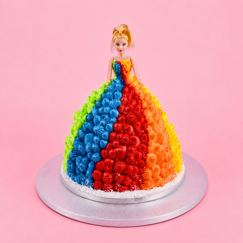 Rainbow Princess Doll Cake