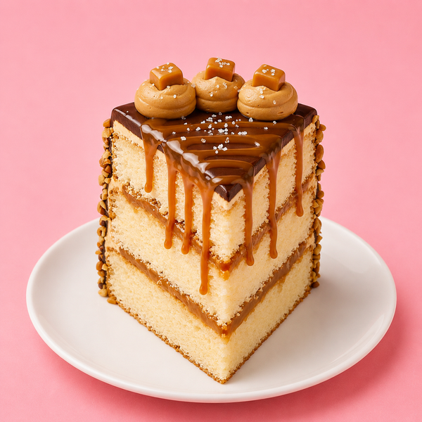 Salted Caramel Cake Slice