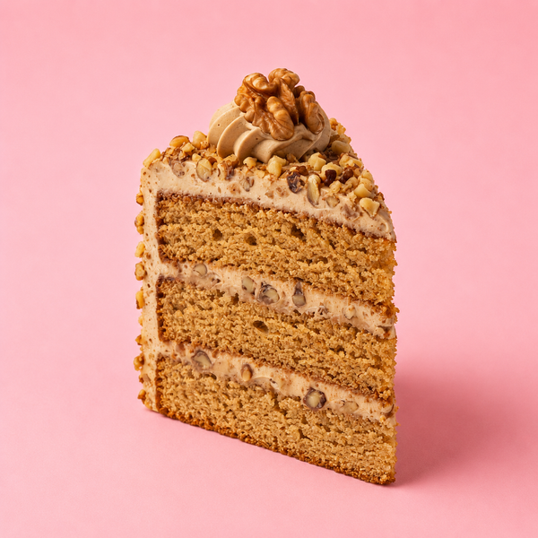 Coffee & Walnut Cake Slice