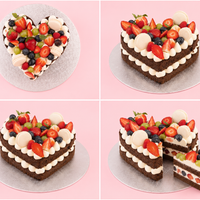 Chocolate Fruit Heart Cake