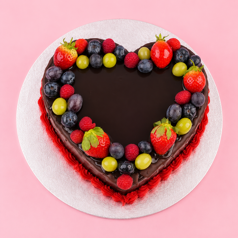Chocolate Truffle Heart Cake