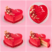 Valentine's Mirror Glaze Heart Cake
