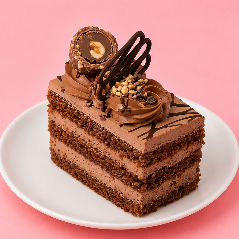 Ferrero Rocher Cake Slice