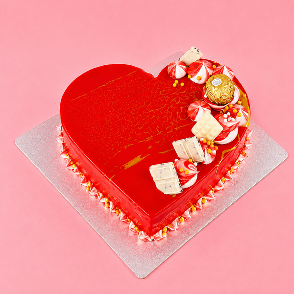 Red Elegance Mirror Glaze Cake