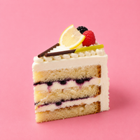 Lemon & Blueberry Cake Slice