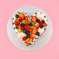 Classic Fresh Fruit Macaron Heart Cake