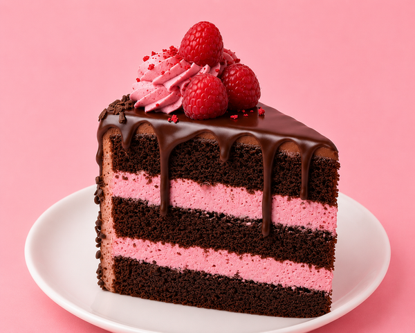 Chocolate Raspberry Velvet Cake Slice