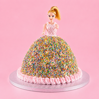 Rainbow Multi-Sprinkle Princess Doll Cake