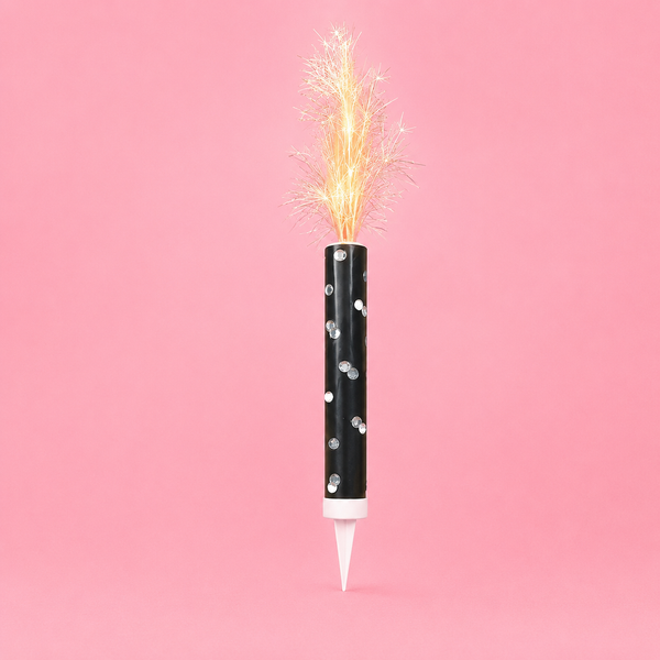 Black Glitz Fountain Candle