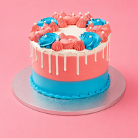 Classic Pink & Blue Drip Gender Reveal Cake