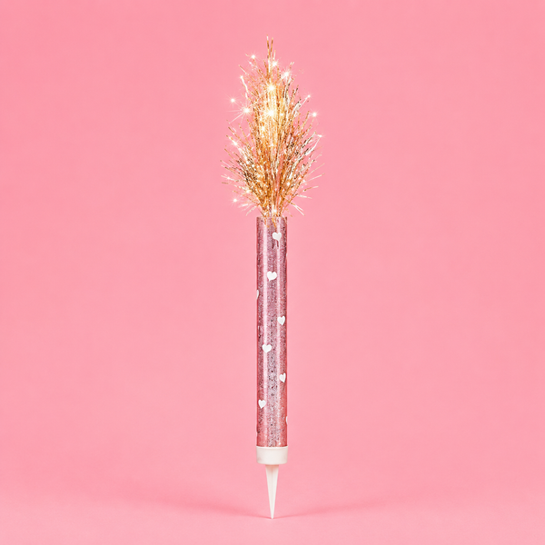 Pink Glitz Fountain Candle