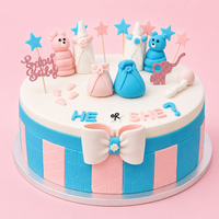 Gender Reveal Teddy Celebration Cake