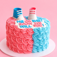 Team Pink or Team Blue Rosette Cake