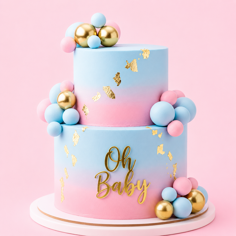 Pastel Balloon Two Tier Cake