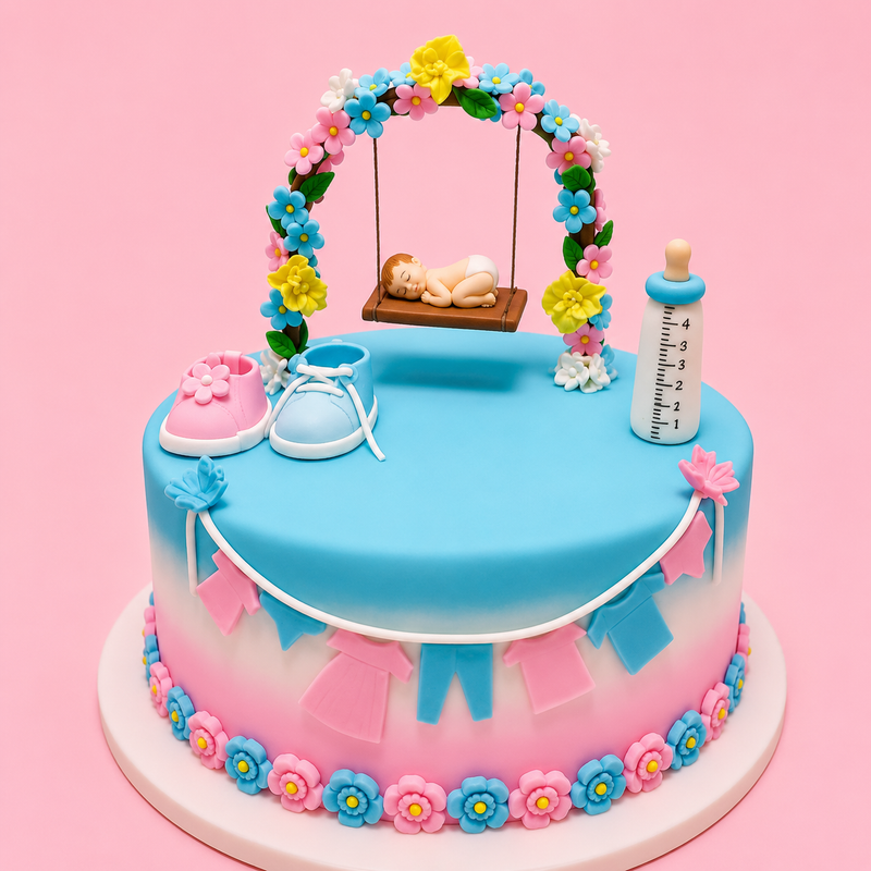 Baby Cradle Celebration Cake
