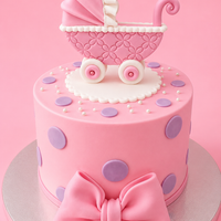 Pink Baby Pram Cake