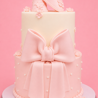 Elegant Baby Bow Cake