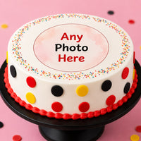 Circus Dot Photo Cake (Front View)