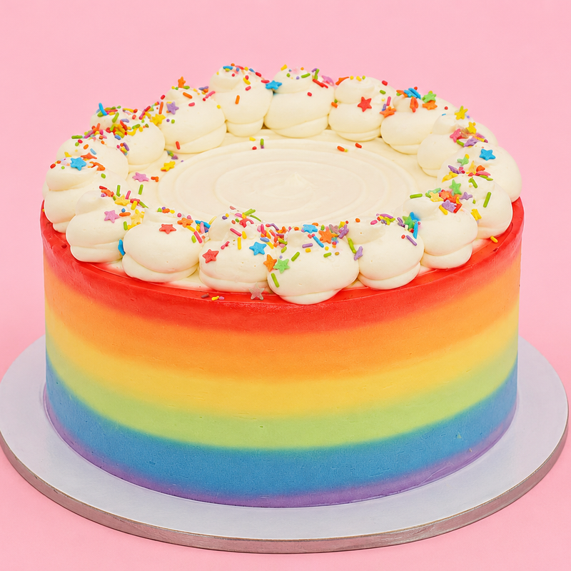 Classic Rainbow Vanilla Cake