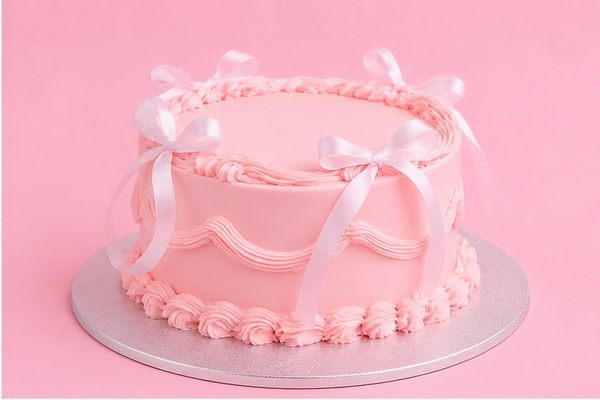 Classic Rosy Swirl Fantasy Cake