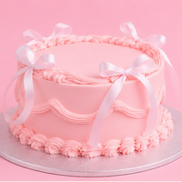 Classic Rosy Swirl Fantasy Cake