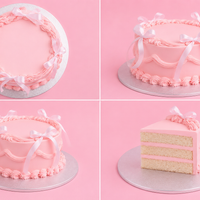 Classic Rosy Swirl Fantasy Cake