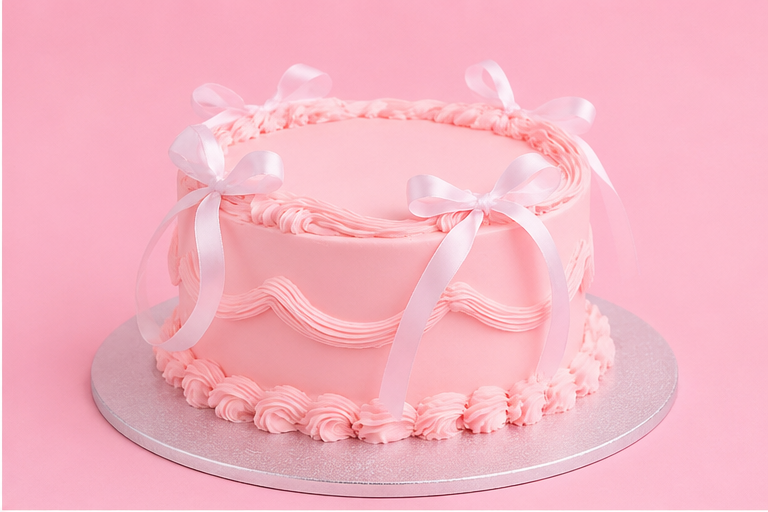Classic Rosy Swirl Fantasy Cake