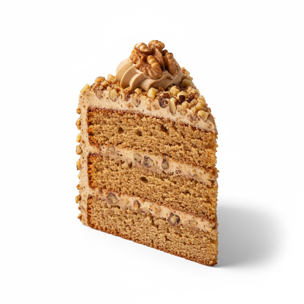 Coffee & Walnut Cake Slice