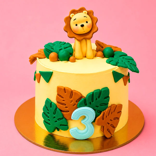 Little Lion Jungle 3rd Birthday Cake