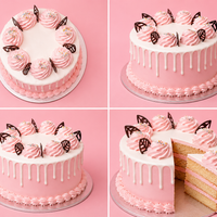 Classic Pink Vanilla Drip Cake