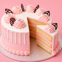 Classic Pink Vanilla Drip Cake
