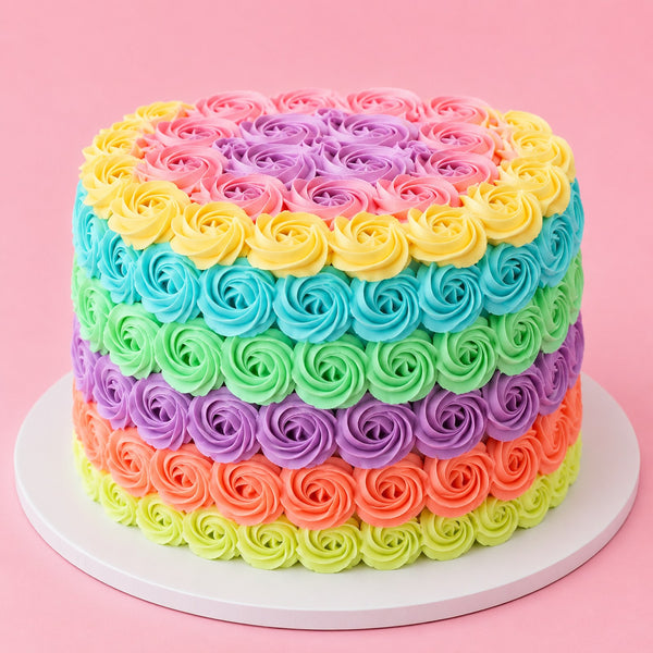Pastel Rosette Ombré Cake