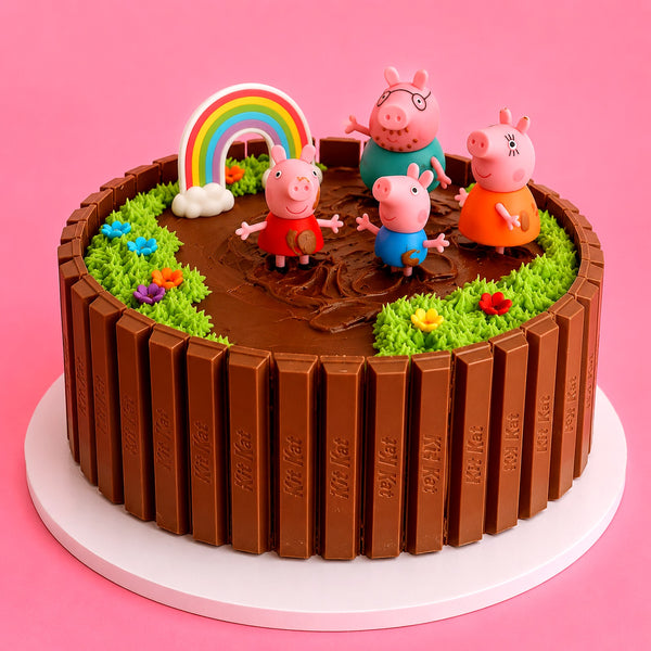 Peppa Pig Mud Puddle KitKat Cake