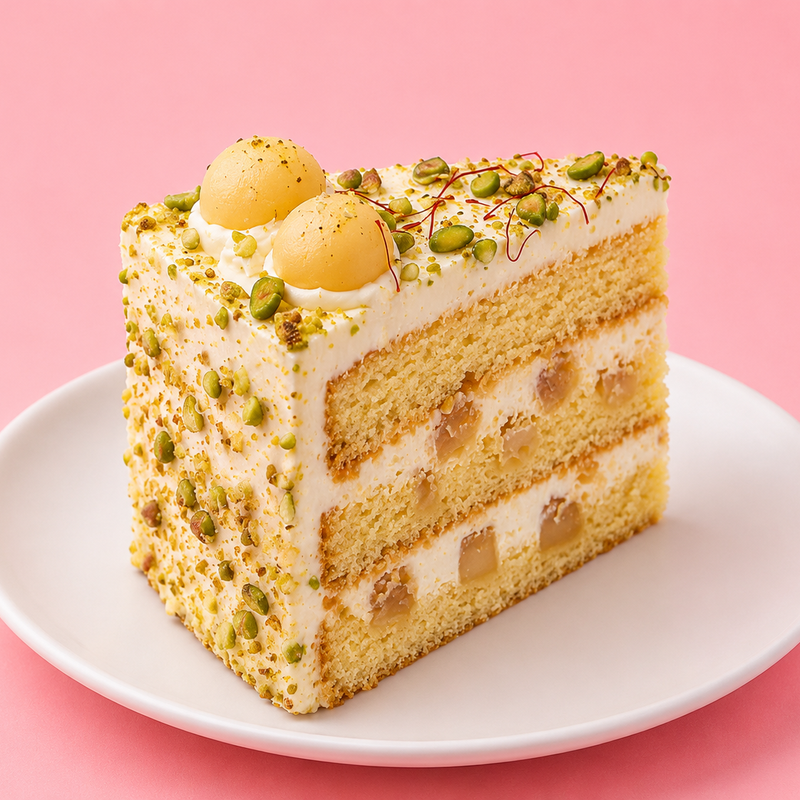 Ras Malai Cake Slice